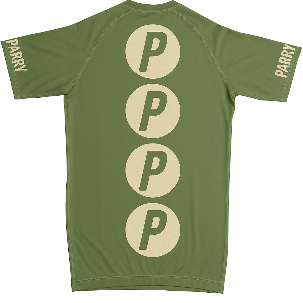 Olive Drab Parry Athletics Box Logo Rashguard