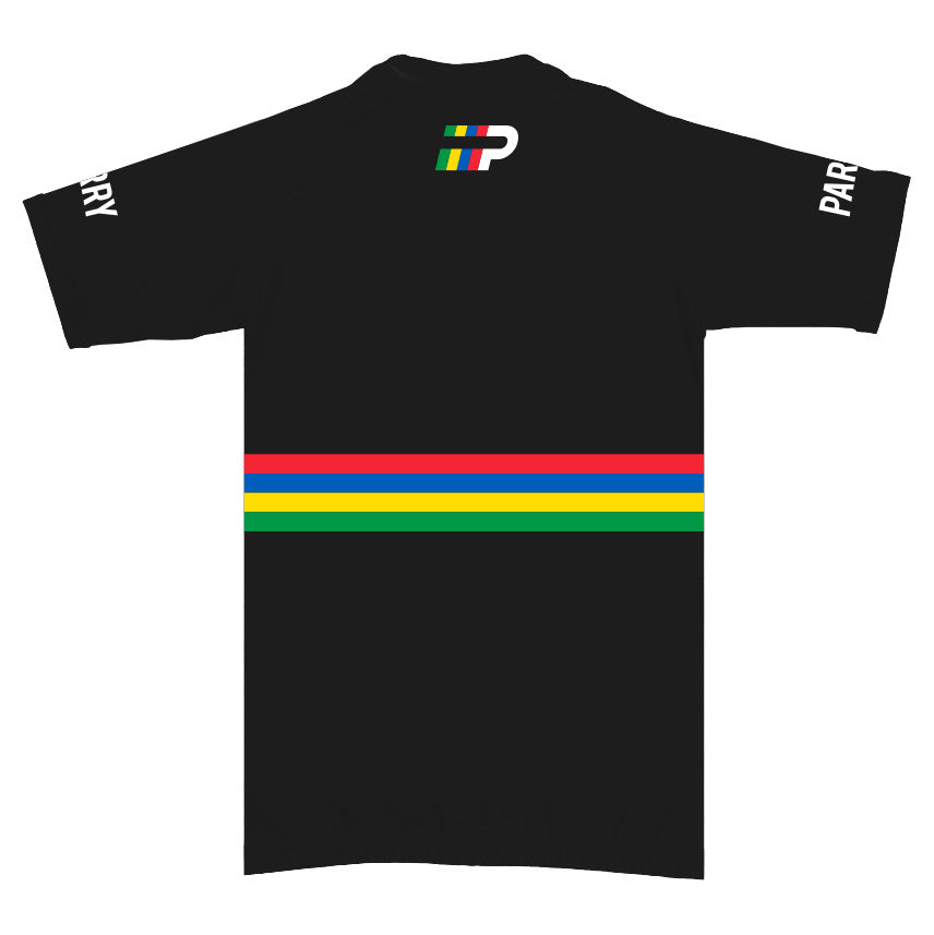 Tour de Parry - Rainbow Striped  Rashguard - Black